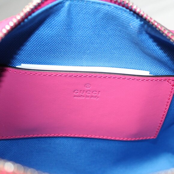 NWT Gucci Shoulder Bag GG Tennis Handbag Mini Pink Blue Top Handle Duffle 725292 - Picture 8 of 13